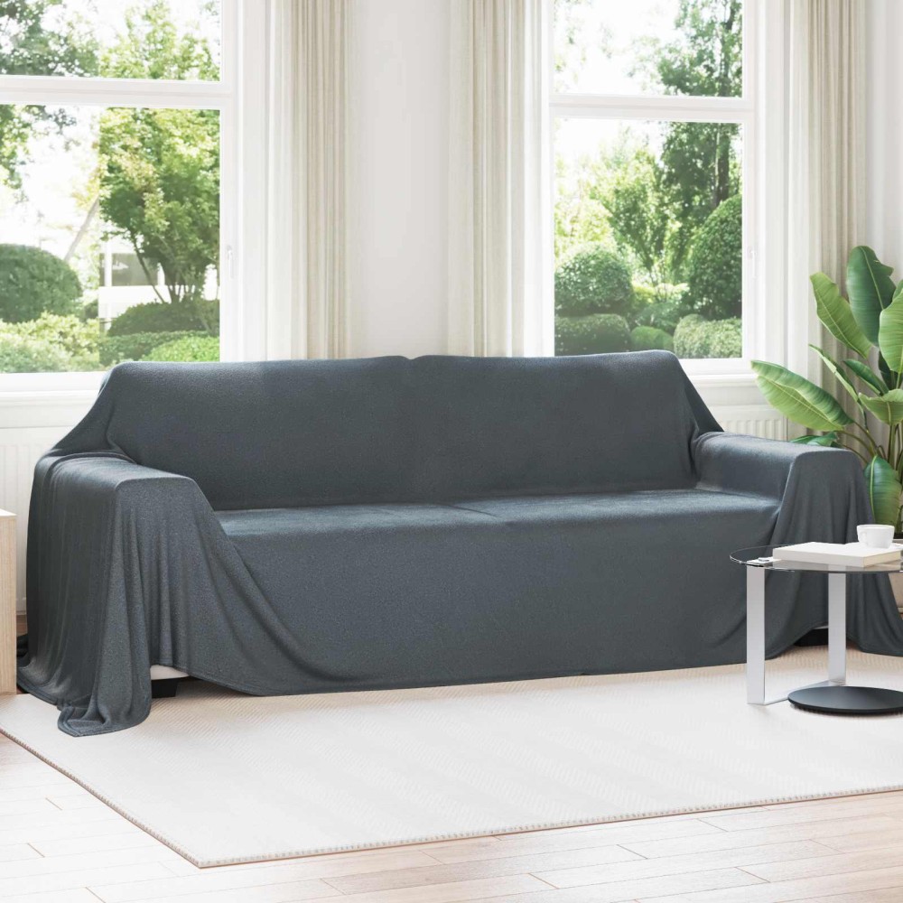 vidaXL Ριχτάρια 6 τμχ. Σκούρο Γκρι 350 x 270 εκ. 8.09 Μαλλί