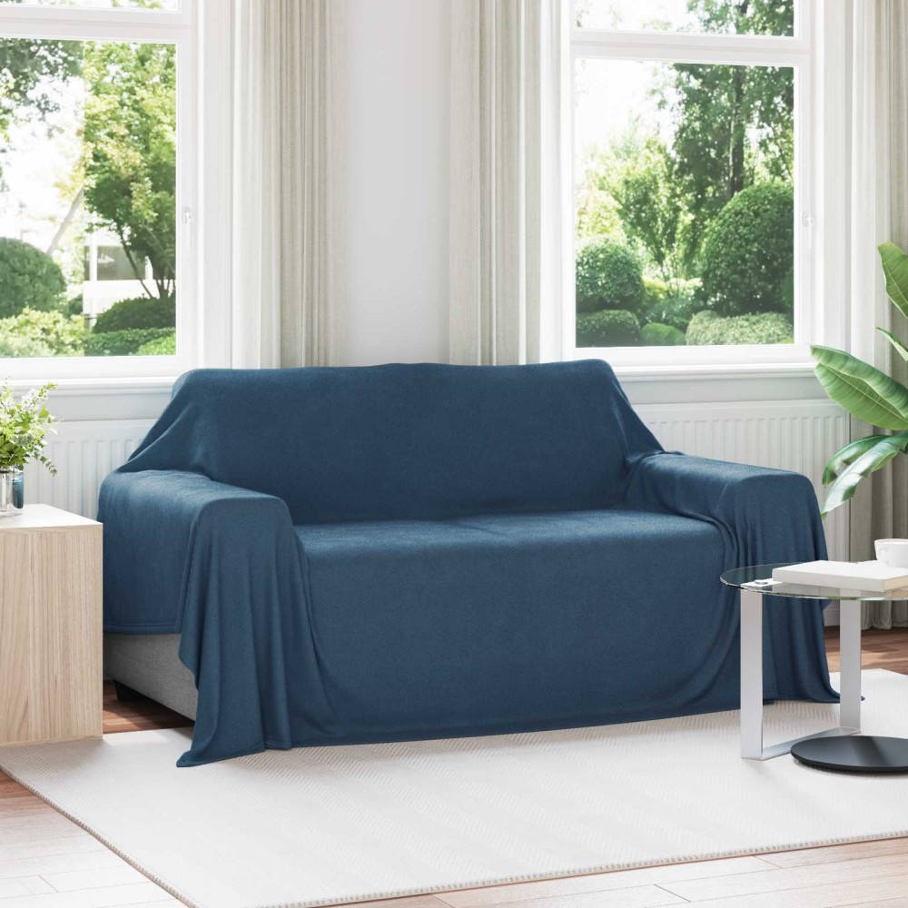 vidaXL Ριχτάρια 6 τμχ. Σκούρο μπλε 280 x 210 εκ. 4.74 Μαλλί