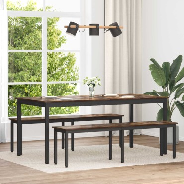 vidaXL παγκάκι Καπνιστό Δρύς 160x35x45cm Επεξεργασμένο Ξύλο