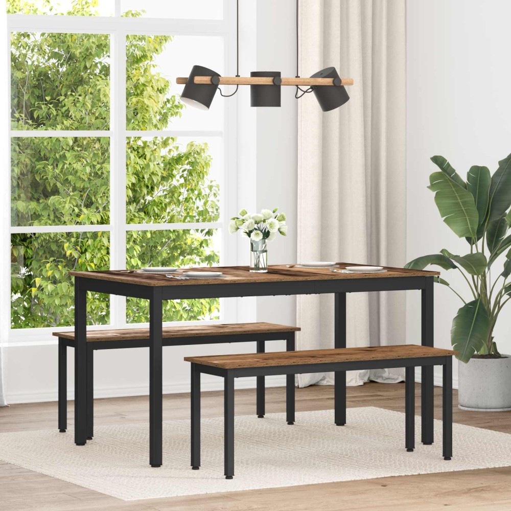 vidaXL Τραπεζαρίες 140x80x75cm ΜΕΤΑΛΛΟ Ορθογώνιος