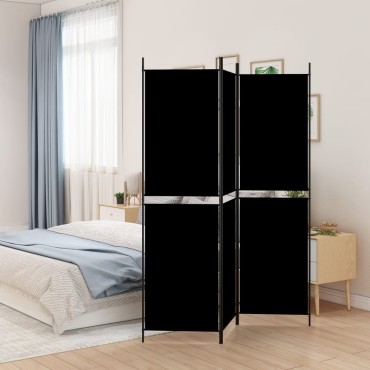 vidaXL Διαχωριστικό Δωματίου με 3 Πάνελ Μαύρο 150x200cm από Ύφασμα 1 τεμ.