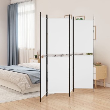 vidaXL Διαχωριστικό Δωματίου με 4 Πάνελ Λευκό 200x200cm από Ύφασμα 1 τεμ.