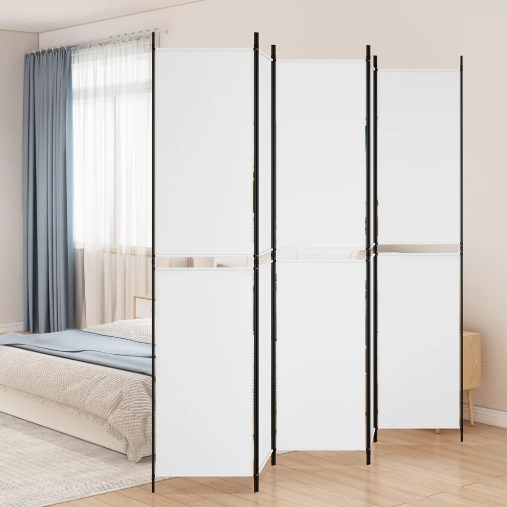vidaXL Διαχωριστικό Δωματίου με 5 Πάνελ Λευκό 250x220cm από Ύφασμα 1 τεμ.