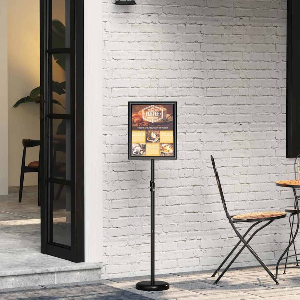 vidaXL Εκθεσιακές Οθόνες Μαύρο 25 x 25 x 125 εκ Αλουμίνιο