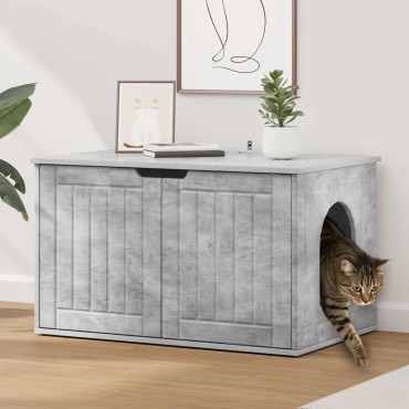 vidaXL Σπίτι Γάτας Σκυρόδεμα 85 x 55 x 50,5 εκ Επεξεργασμένο Ξύλο