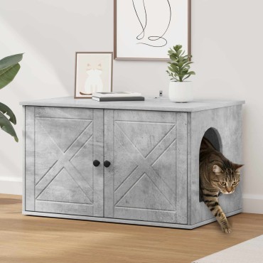 vidaXL Σπίτι Γάτας Σκυρόδεμα 85 x 55 x 50,5 εκ Επεξεργασμένο Ξύλο