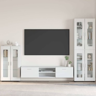 vidaXL Πλαϊνό γραφείο FLORIN 55,5x29x100cm Υψηλής γυαλάδας λευκό