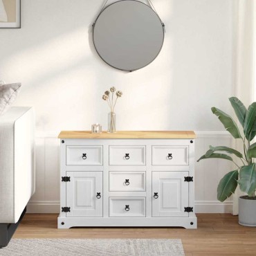 vidaXL Αποθηκευτικές Κάσες με συρτάρι Corona Λευκό 112x40x75cm
