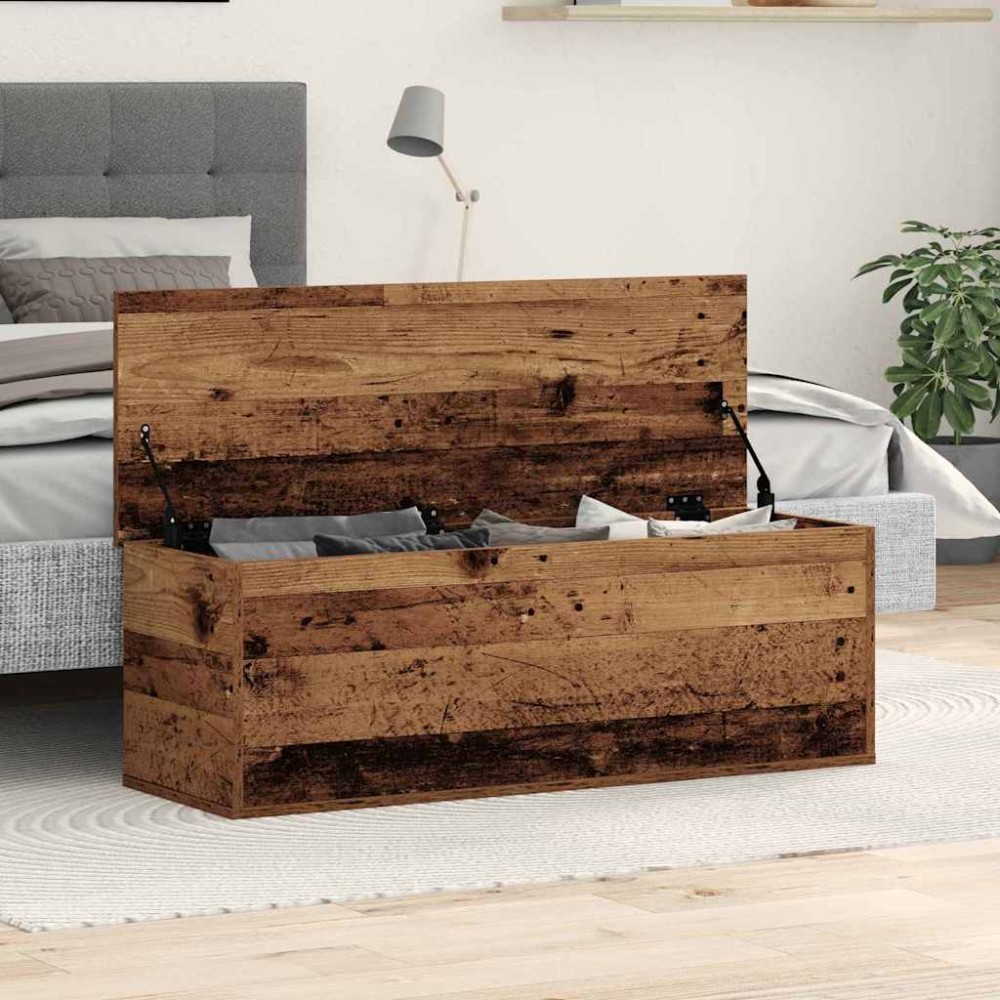 vidaXL Κουτί αποθήκευσης Παλιό Ξύλο 102x35x35cm