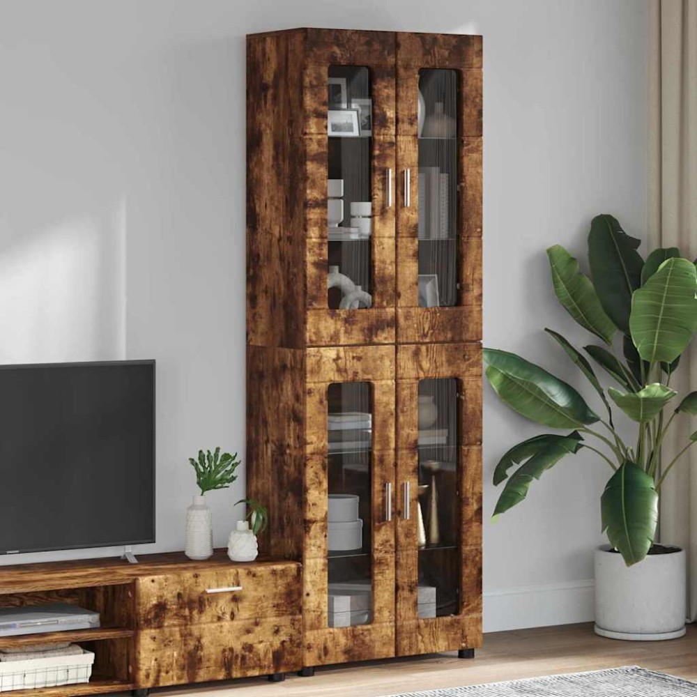 vidaXL Highboard FLORIN 60x35x182cm Καπνιστό Δρύς