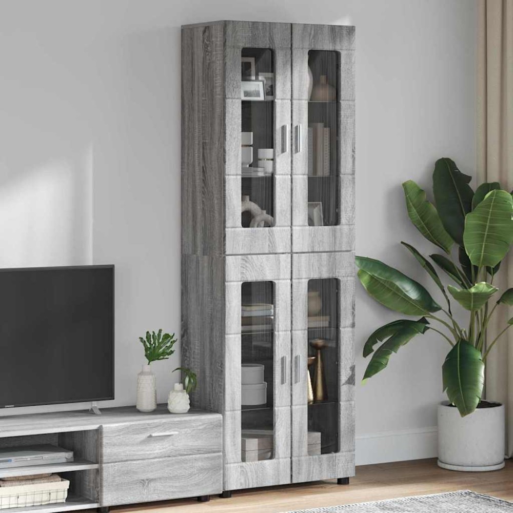 vidaXL Highboard FLORIN 60x35x182cm Γκρίζο Σονομα