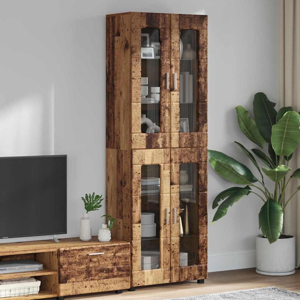 vidaXL Highboard FLORIN 60x35x182cm Παλιό ξύλο