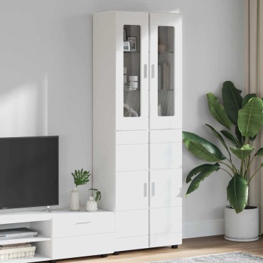 vidaXL Highboard FLORIN Λευκό 60x35x182cm Επεξεργασμένο ξύλο