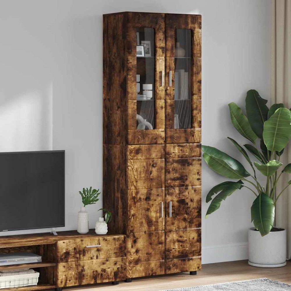 vidaXL Highboard FLORIN 60x35x182cm Καπνιστό Δρύς
