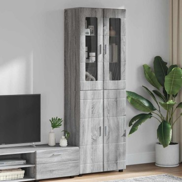 vidaXL Highboard FLORIN 60x35x182cm Γκρίζο Σονομα