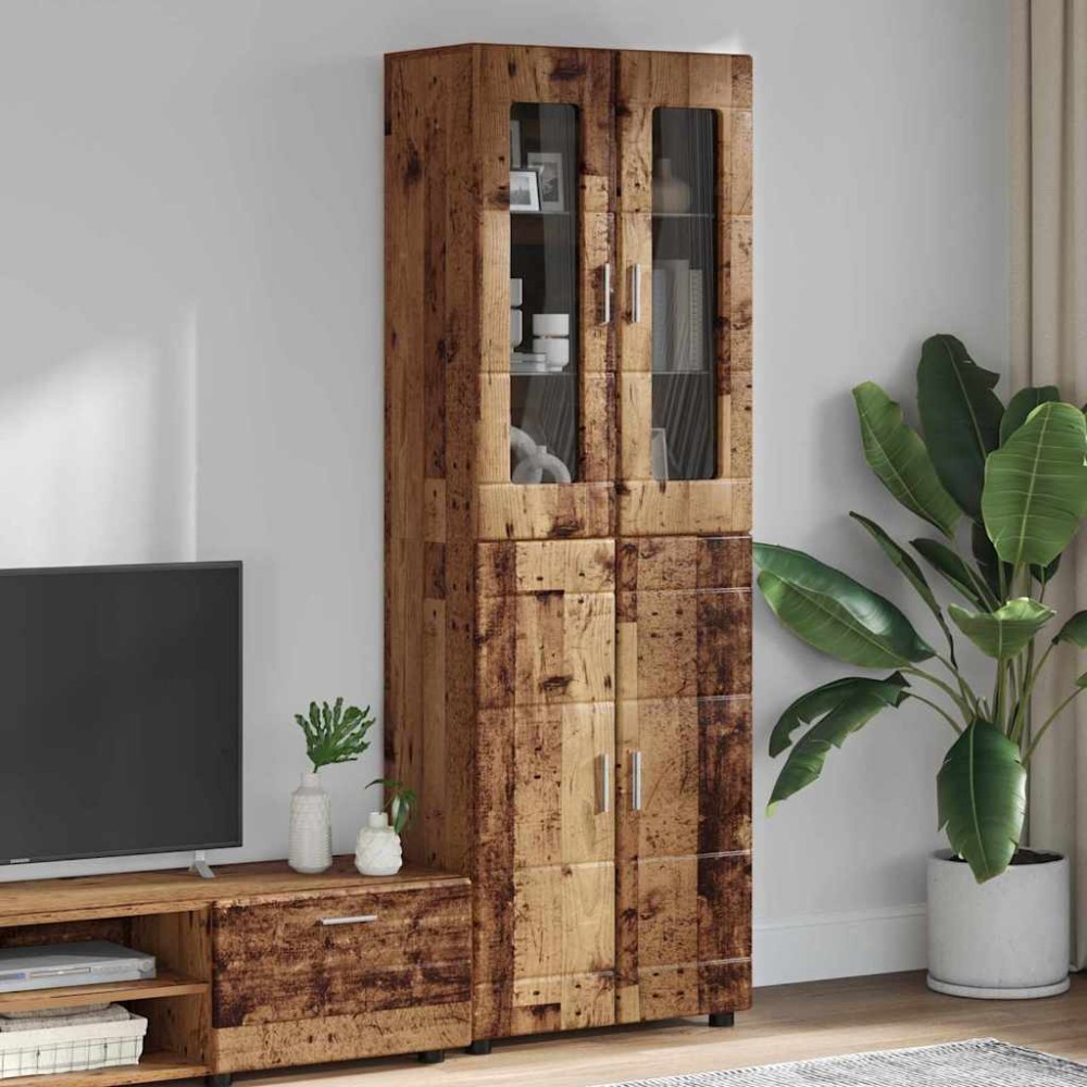 vidaXL Highboard FLORIN 60x35x182cm Παλιό ξύλο
