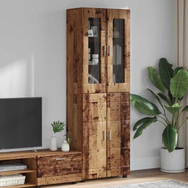 vidaXL Highboard FLORIN 60x35x182cm Παλιό ξύλο