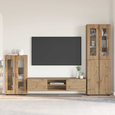 vidaXL Σετ επίπλου τηλεόρασης FLORIN 3 τμχ. Artisan Oak