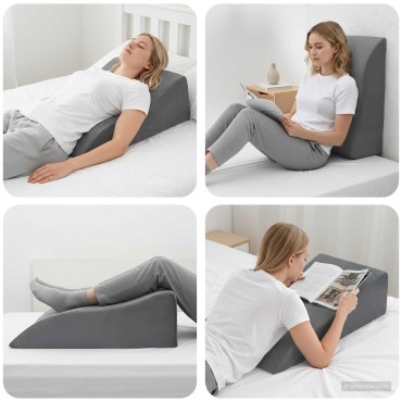 vidaXL Μαξιλάρι Ποδιών Γκρι 68 x 40 x 18 εκ. PU Αφρός