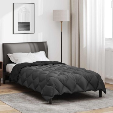 vidaXL Χειμερινό Παπλωματοθήκη 135 x 200 cm 450 gsm Μαύρο και Ανθρακί