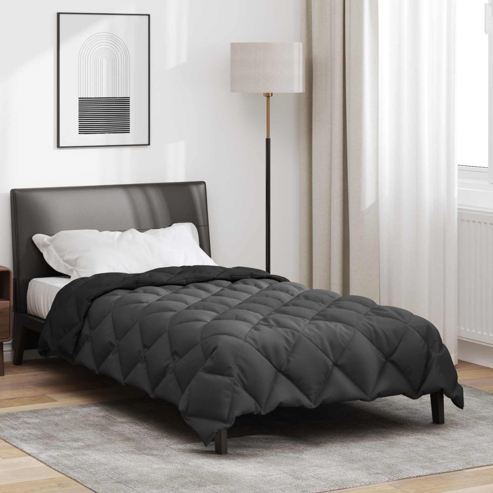 vidaXL Χειμερινό Παπλωματοθήκη 135 x 220 εκ. 450 gsm Μαύρο και Ανθρακί