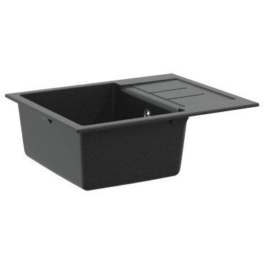 vidaXL Σιντρινο Μαύρο 620 x 500 mm 80% Χαλαζίας και 20% Ρητίνη