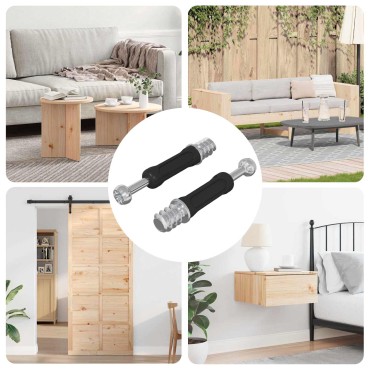 vidaXL Βίδα Κλειδαριάς 2 τμχ. Ασημί και Μαύρο M6 x 40 χιλ Μέταλλο