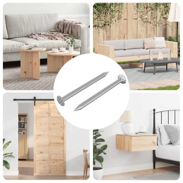 vidaXL Νύχια για Ξύλο 2 pcs Ασημί Ø 3 x 15 χιλ Μέταλλο