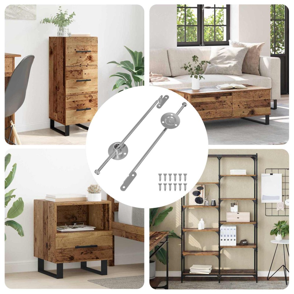 vidaXL Μεντεσές με ράβδο έλξης 2 pcs Ασημί 190 mm Σίδερο