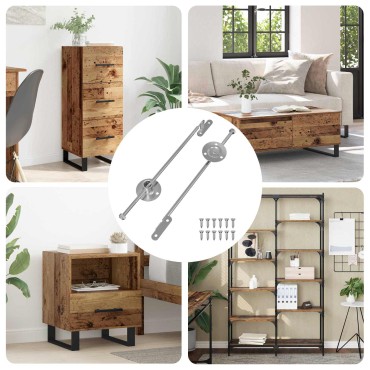 vidaXL Μεντεσές με ράβδο έλξης 2 pcs Ασημί 190 mm Σίδερο