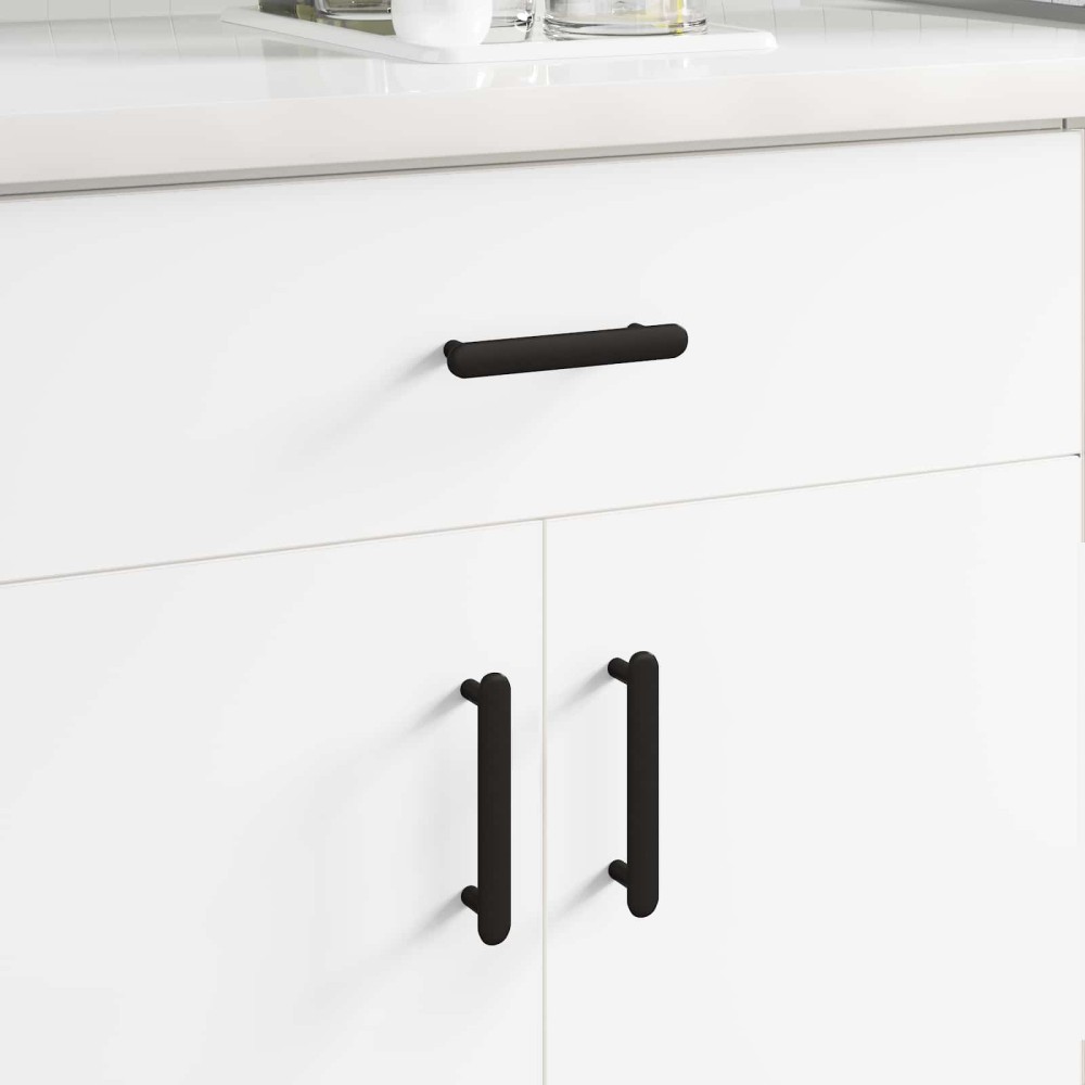 vidaXL Χειριστήριο Ντουλάπας 2 τμχ. Μαύρο 121 x 16.6 x 28.3 mm Σίδερο
