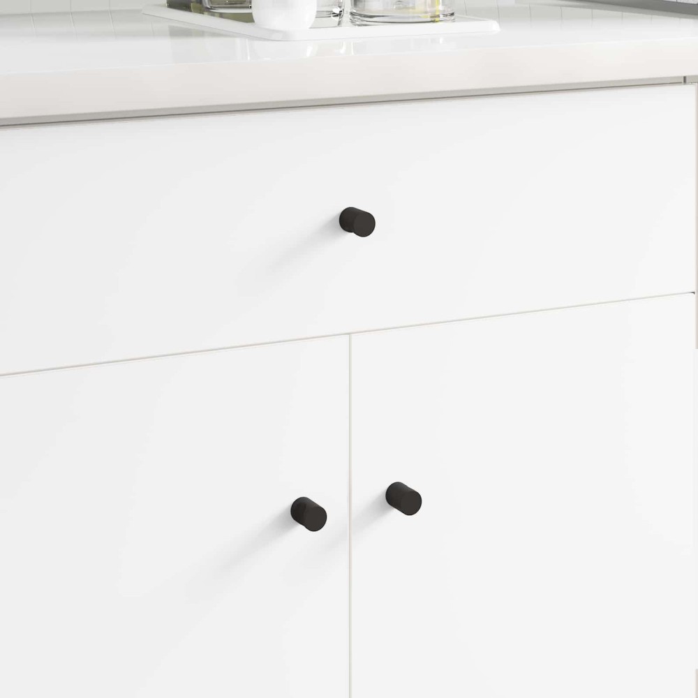 vidaXL Κουμπιά Ντουλαπών 2 τμχ. Μαύρο M4 x 12 mm Σίδερο