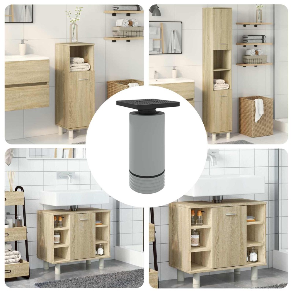 vidaXL Πόδια Επίπλων Ρυθμιζόμενο 12 τμχ. Λευκό 64 x 64 x 100 mm PP