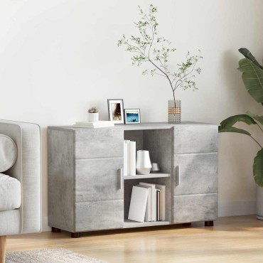 vidaXL Πλαϊνό γραφείο FLORIN 88,5x30,5x55,5cm Σκυρόδεμα Γκρι