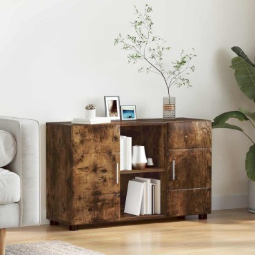 vidaXL Πλαϊνό γραφείο FLORIN 88,5x30,5x55,5cm Καπνιστό Δρύς