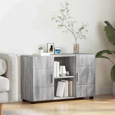 vidaXL Πλαϊνό γραφείο FLORIN 88,5x30,5x55,5cm Γκρίζο Σονομα