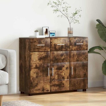 vidaXL Πλαϊνό γραφείο FLORIN 88,5x30,5x73cm Καπνιστό Δρύς