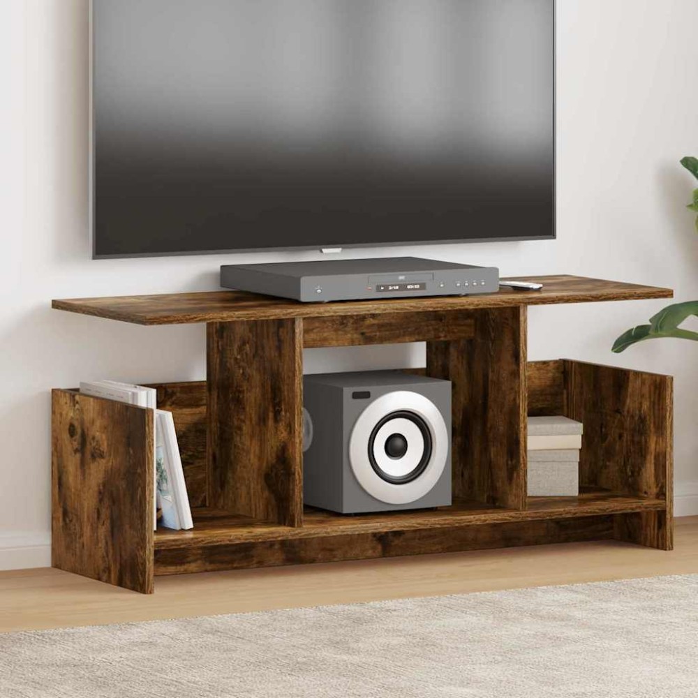 vidaXL Βάση TV 102x35x45cm Καπνιστό Δρύς Επεξεργασμένο Ξύλο
