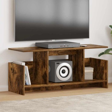 vidaXL Βάση TV 102x35x45cm Καπνιστό Δρύς Επεξεργασμένο Ξύλο