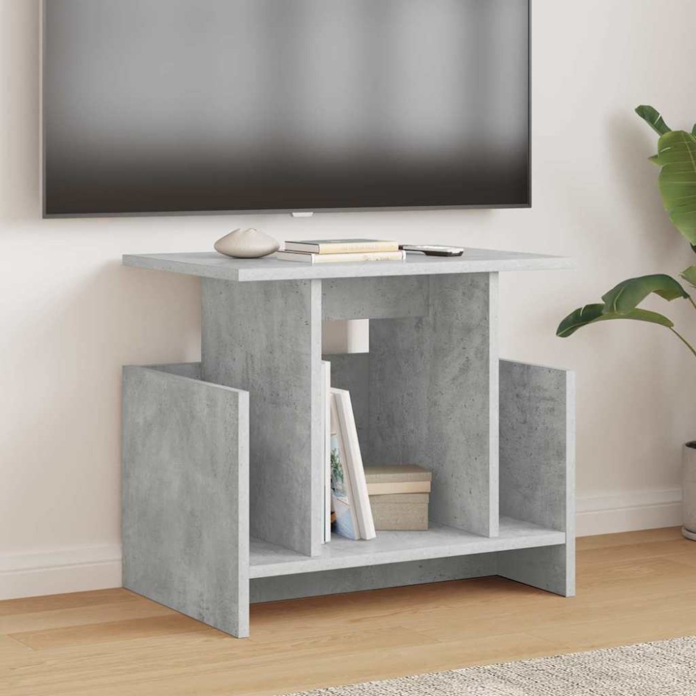 vidaXL Βάση TV 50x35x45cm Σκυρόδεμα Γκρι Επεξεργασμένο Ξύλο