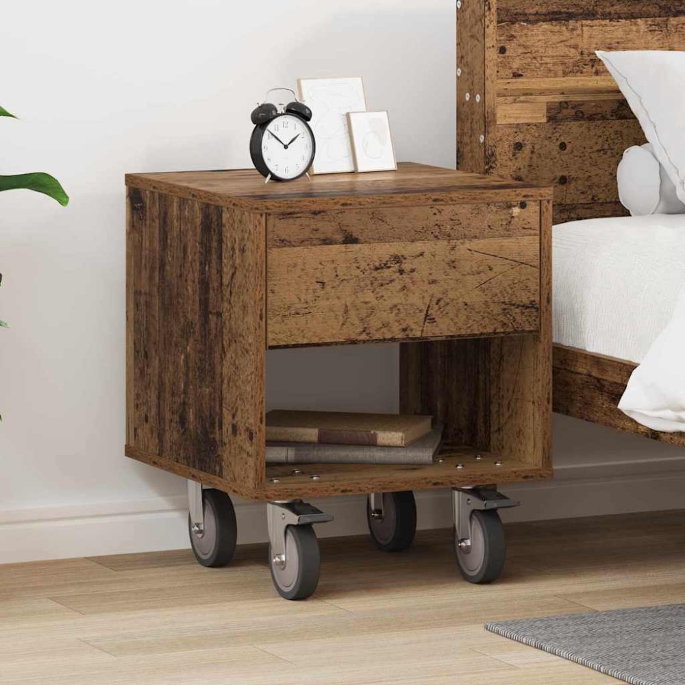 vidaXL Κομοδίνο Παλιό ξύλο 40,5x40x48cm Επεξεργασμένο Ξύλο 1 τεμ.