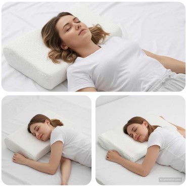 vidaXL Μαξιλάρι Ύπνου Μονόχρωμο Λευκό 57 x 37 x 11,5 εκ. Αφρός Μνήμης
