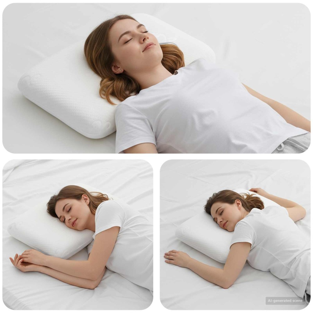 vidaXL Μαξιλάρι Ύπνου Μονόχρωμο Λευκό 50 x 30 x 10,5 εκ Αφρός Μνήμης