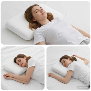 vidaXL Μαξιλάρι Ύπνου Μονόχρωμο Λευκό 50 x 30 x 10,5 εκ Αφρός Μνήμης