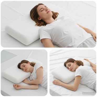 vidaXL Μαξιλάρι Ύπνου Μονόχρωμο Λευκό 74 x 39 x 13 εκ. Αφρός Μνήμης