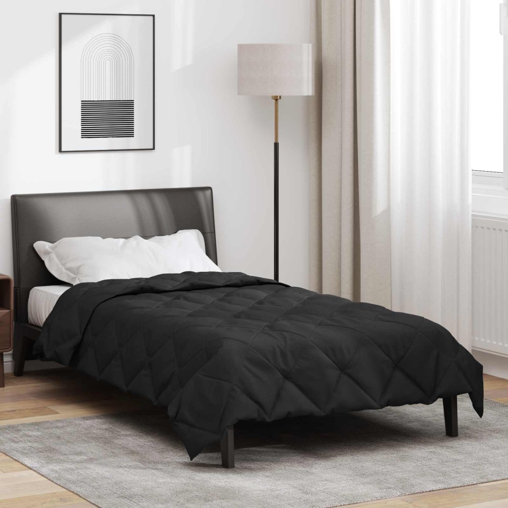 vidaXL Κουβέρτα ολόκληρου του χρόνου Μαύρο 135 x 200 cm Μικροΐνες