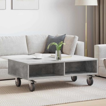 vidaXL Κομοδίνο με τροχούς Σκυρόδεμα Γκρι 90x50x30cm 1 τεμ.