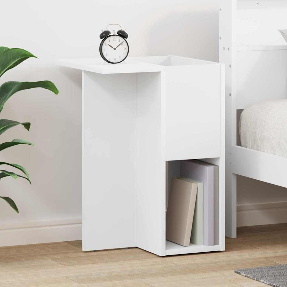 vidaXL End Table Λευκό 35x40x55cm Επεξεργασμένο Ξύλο