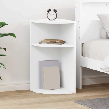 vidaXL End Table 29,5x29,5x60cm Επεξεργασμένο Ξύλο Λευκό