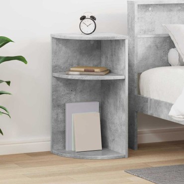 vidaXL End Table 29,5x29,5x60cm Επεξεργασμένο Ξύλο Σκυρόδεμα Γκρι
